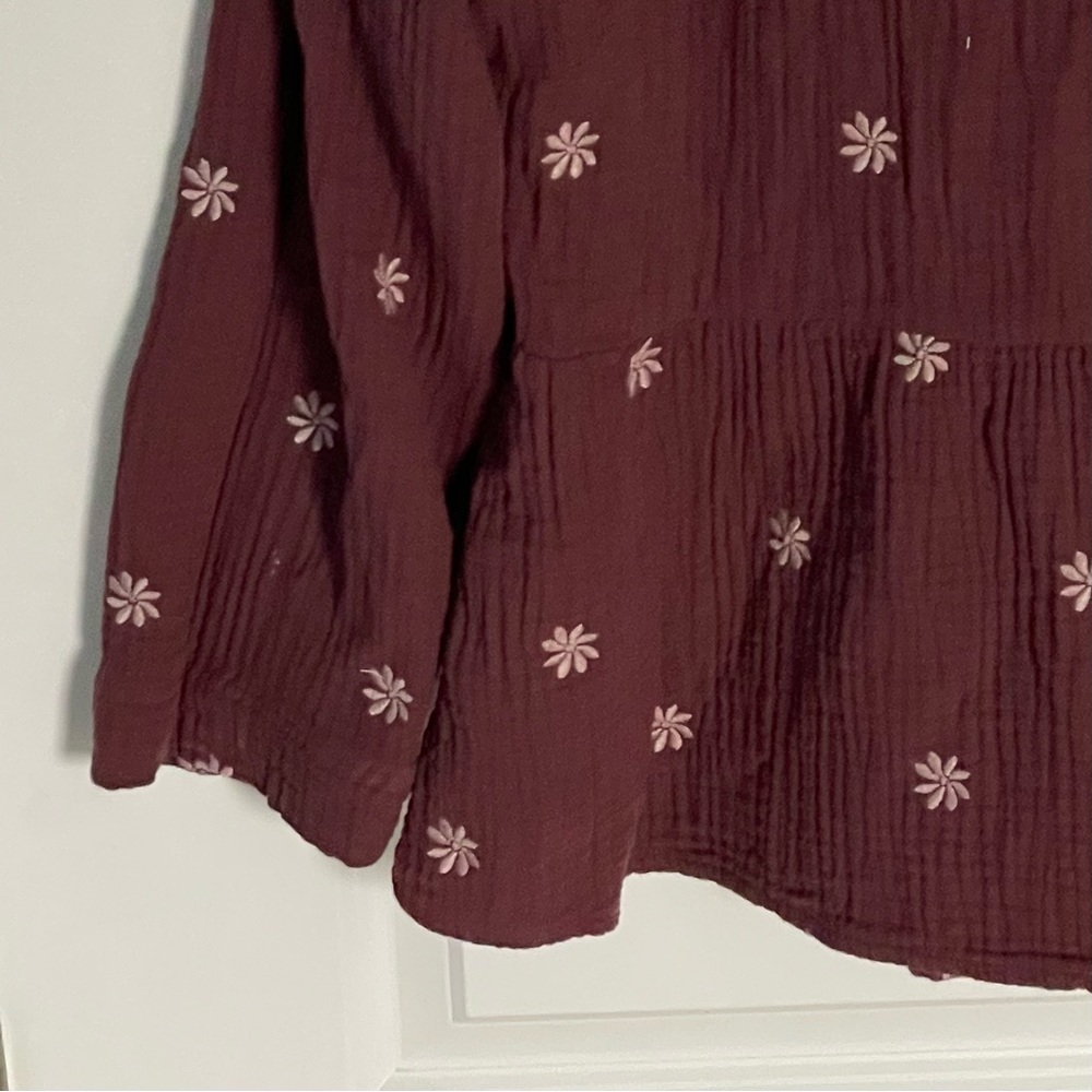 Madewell Embroidered Lightspun Peplum Open-Back Top Size Small 47875 - Picture 6 of 16
